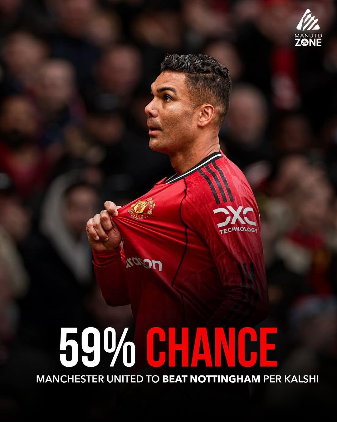 manunitedzone 게시물 이미지: 🚨 Manchester United have a 59% chance of...