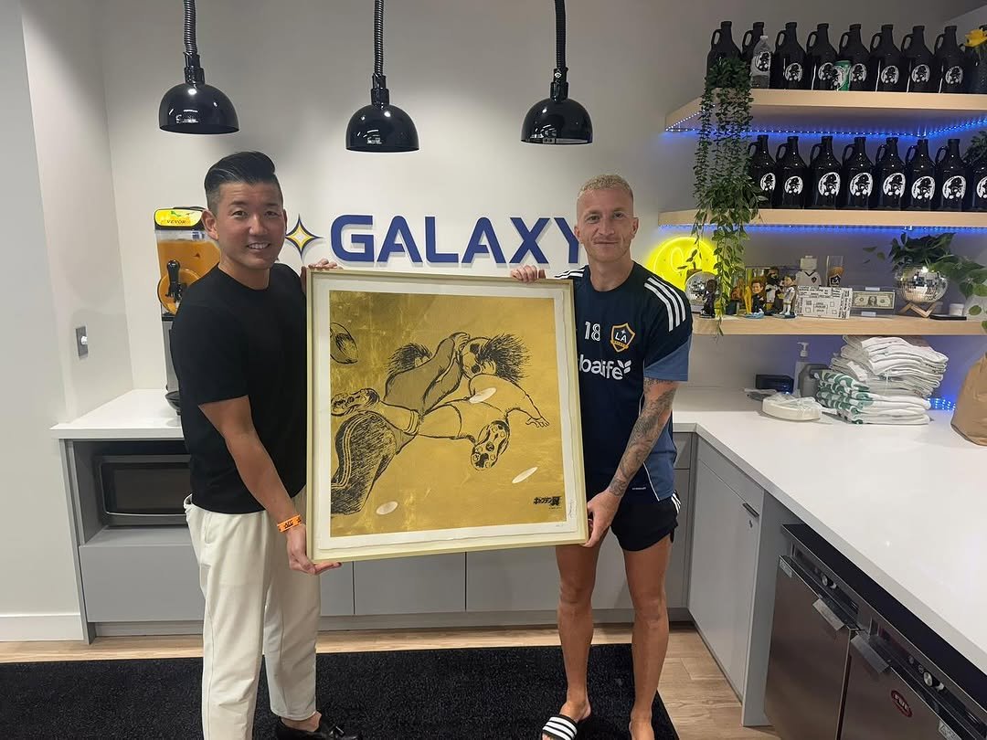 Photo by Marco Reus on November 19, 2025. May be an image of soccer, shadow box and text that says 'GALAXY ー 18 baife'.