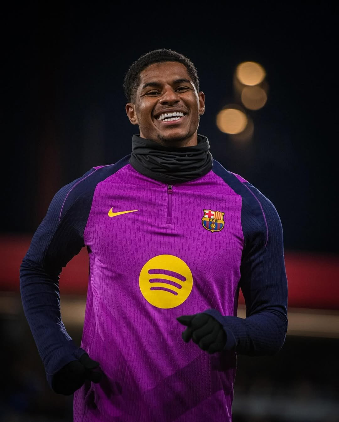 Photo shared by MR14 on December 29, 2025 tagging @fcbarcelona. May be an image of football, soccer, cleats, sports equipment, stadium and text.