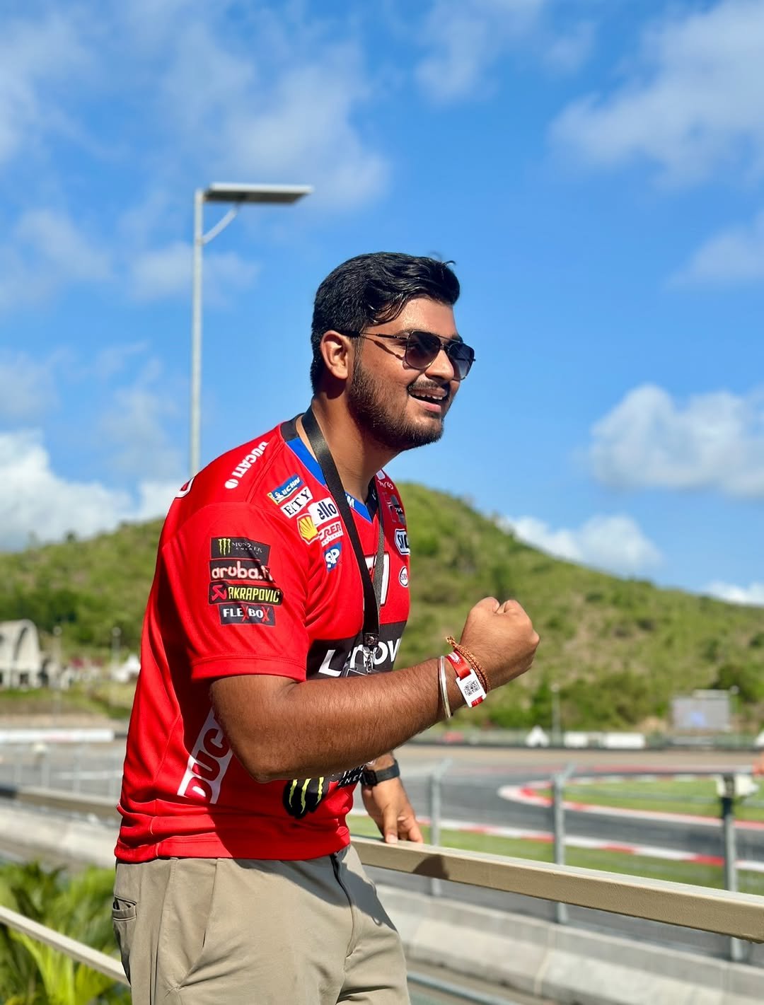 Photo by Vikas Gawri on October 05, 2025. May be an image of 1 person, racing a vehicle, stadium and text.