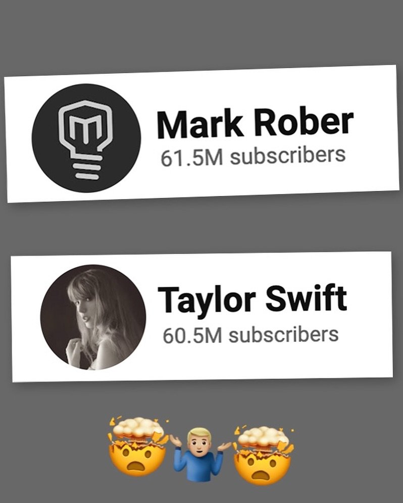 markrober 게시물 이미지: 7 months ago at 50M YT subs I said...