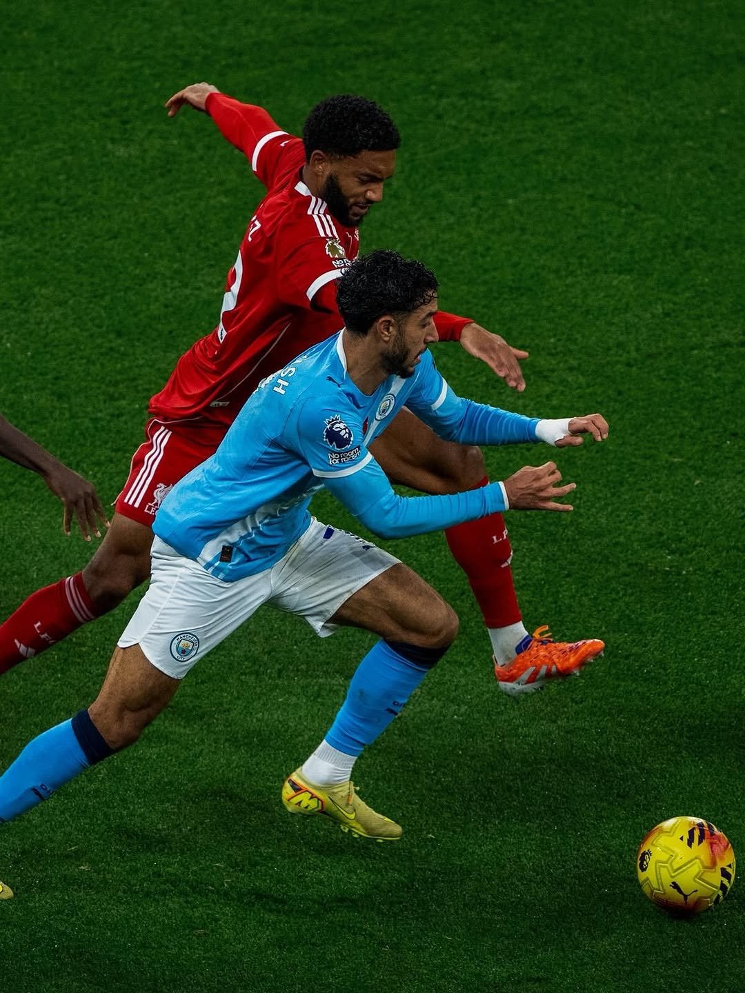 Photo by Omar Marmoush on November 09, 2025. May be an image of football, soccer, stadium and text.