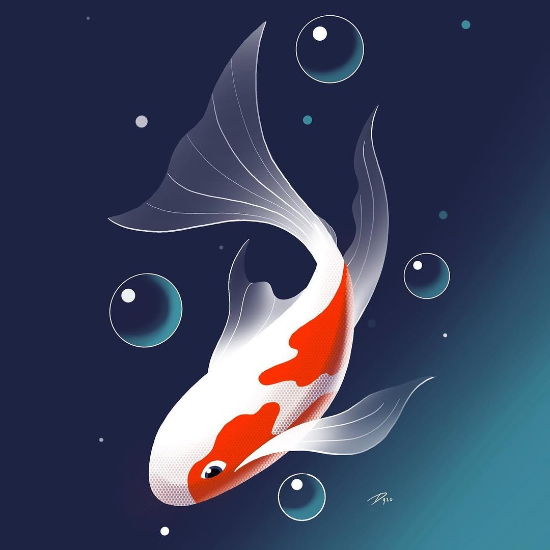 maru 게시물 이미지: Koi Fish🤗 This painting was inspired by @thegalshir