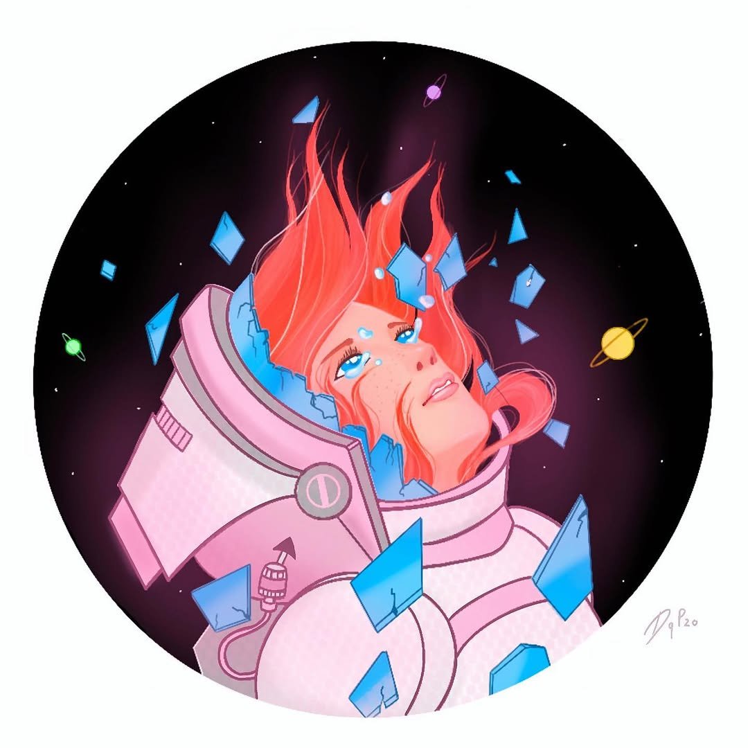 maru 게시물 이미지: Falling In Space. This painting was inspired...