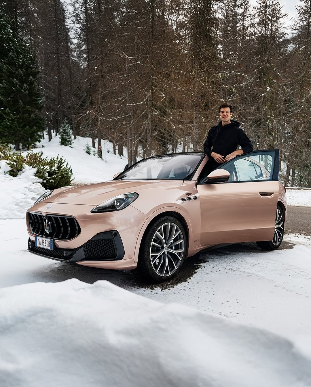 Photo shared by Maserati on February 13, 2026 tagging @robertobolle. May be an image of convertible, sedan, road and text.