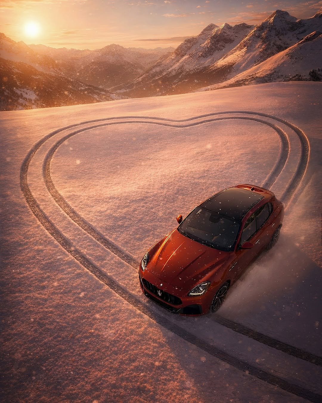 Photo by Maserati on February 14, 2026. May be an image of car, blower, road, arctic, snow and text.