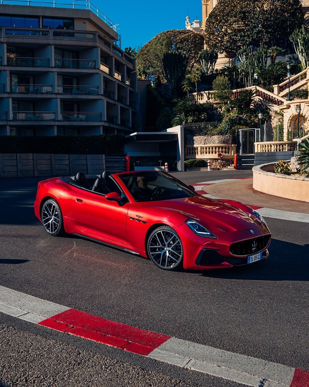 Photo by Maserati on April 13, 2026. May be an image of car, convertible, roadster, wheel, road and text.