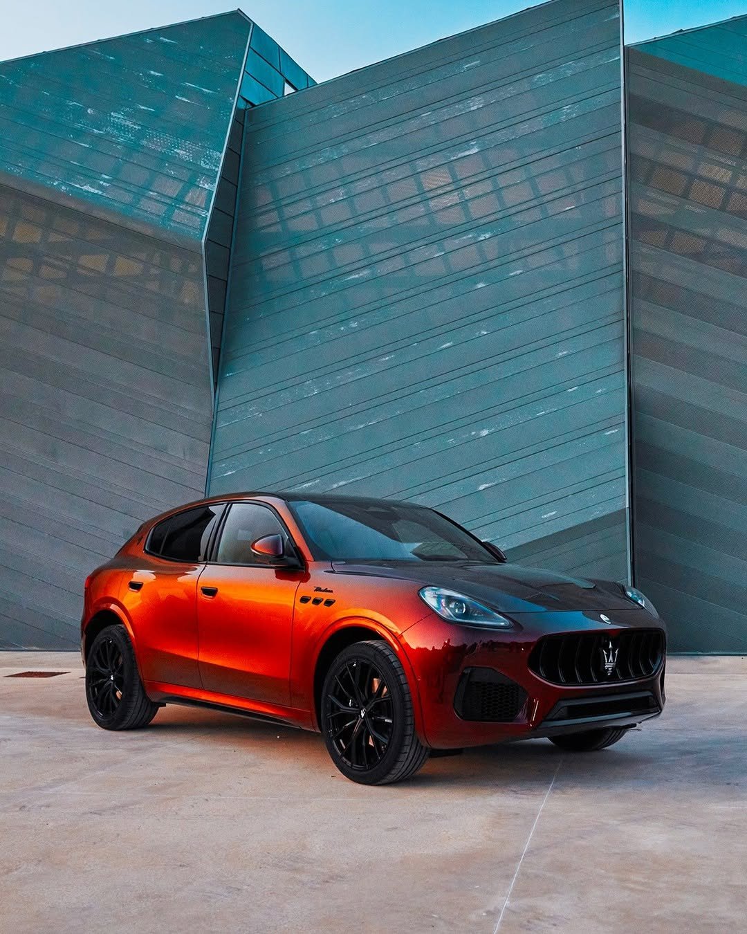 Photo shared by Maserati on October 26, 2025 tagging @marchesiantinori. May be an image of wheel, sedan, road and text.