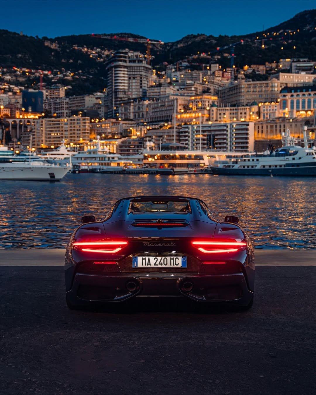 Photo by Maserati on April 08, 2026. May be an image of car, convertible, roadster, wheel, road and text that says 'i MA MA240MC 240MC MC'.