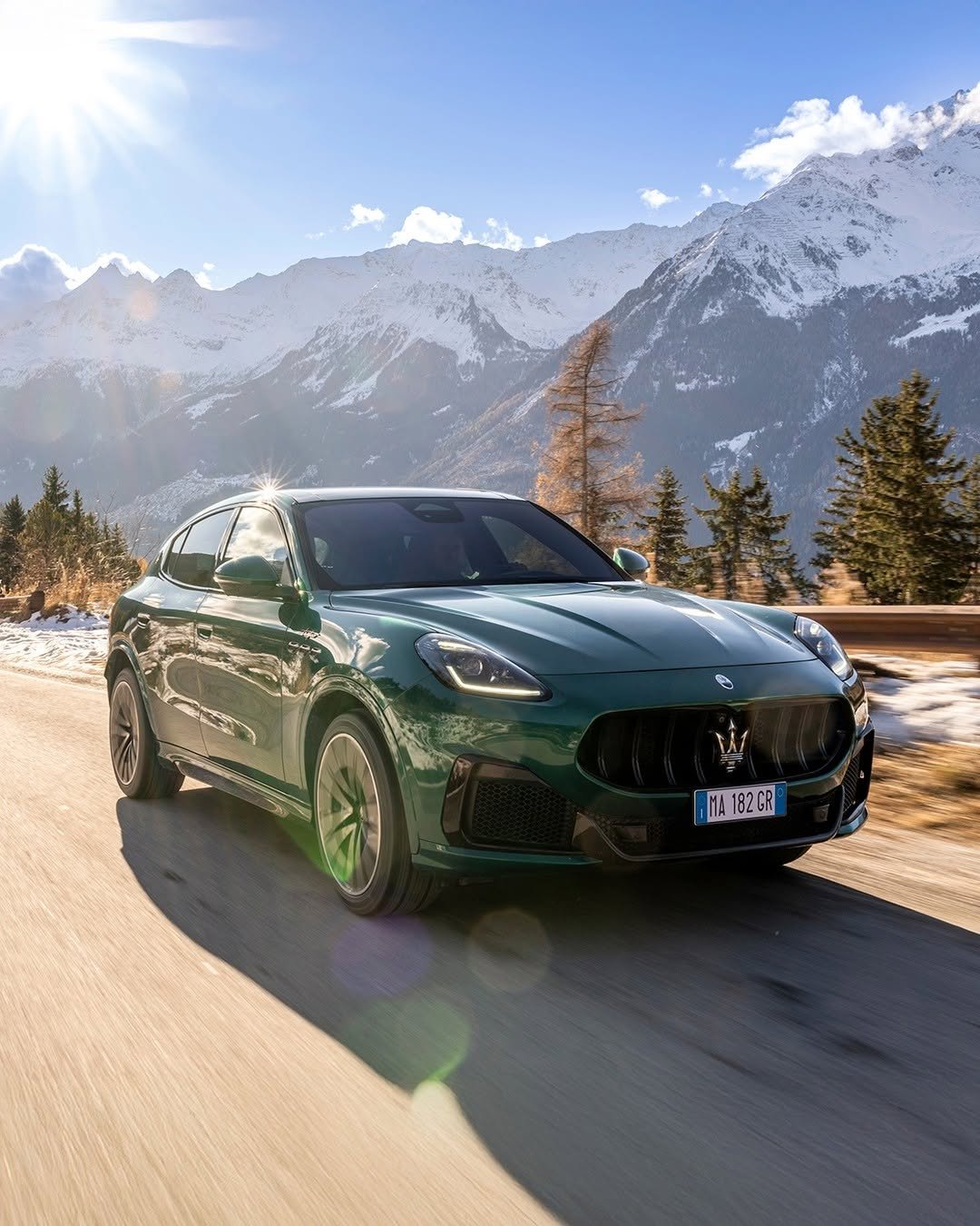 Photo by Maserati on December 09, 2025. May be an image of sedan, wheel, road and text that says 'MA MA182GR'.