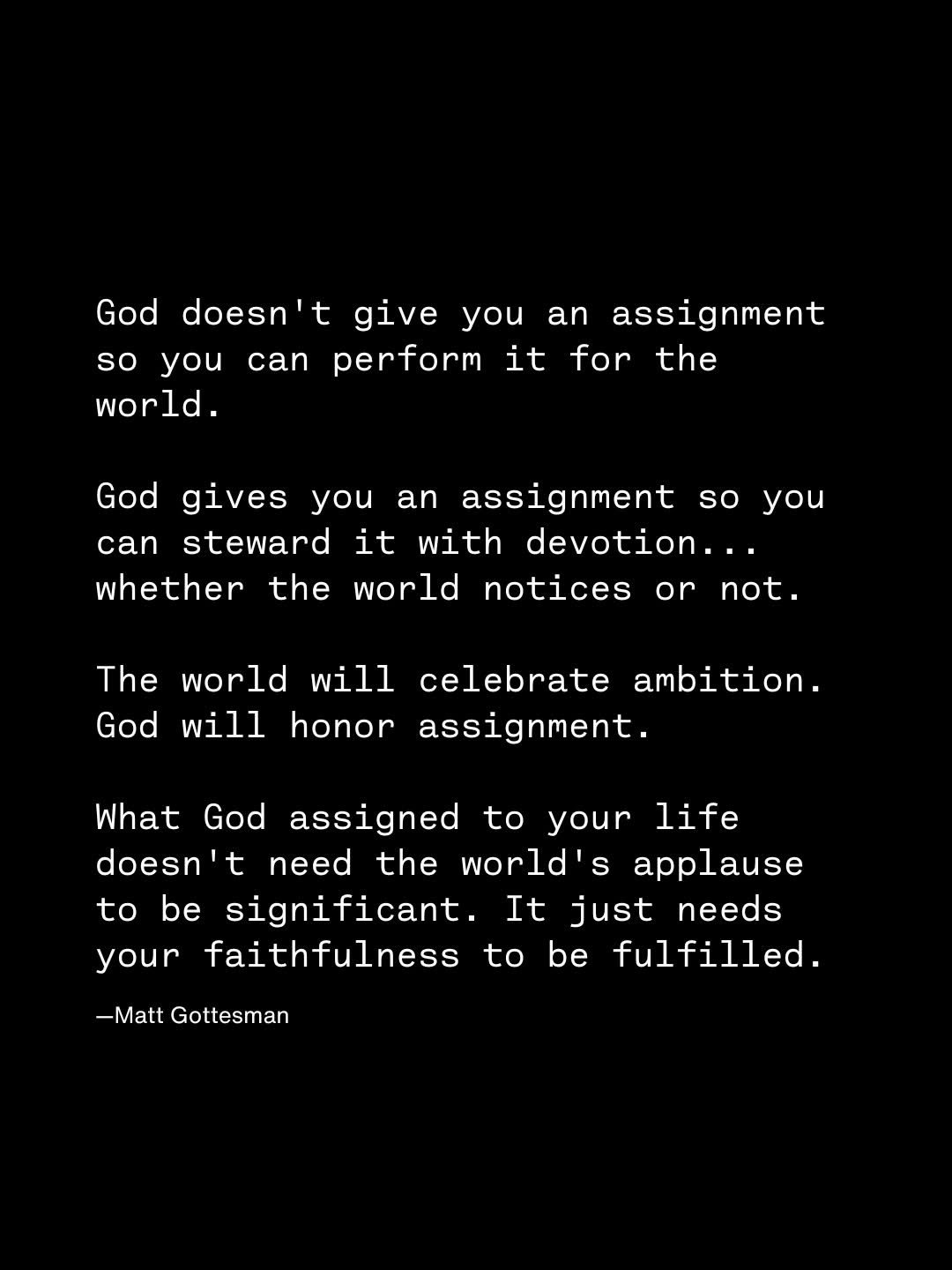 mattgottesman 게시물 이미지: Have you accepted your assignment?

When...