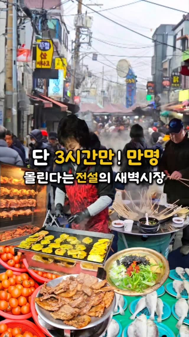 matzip_wipe 게시물 이미지: 🔥 단 3시간만! 만 명 몰린다는 전설의 새벽시장.
⠀
대구 사람들도 줄 서서 먹는...