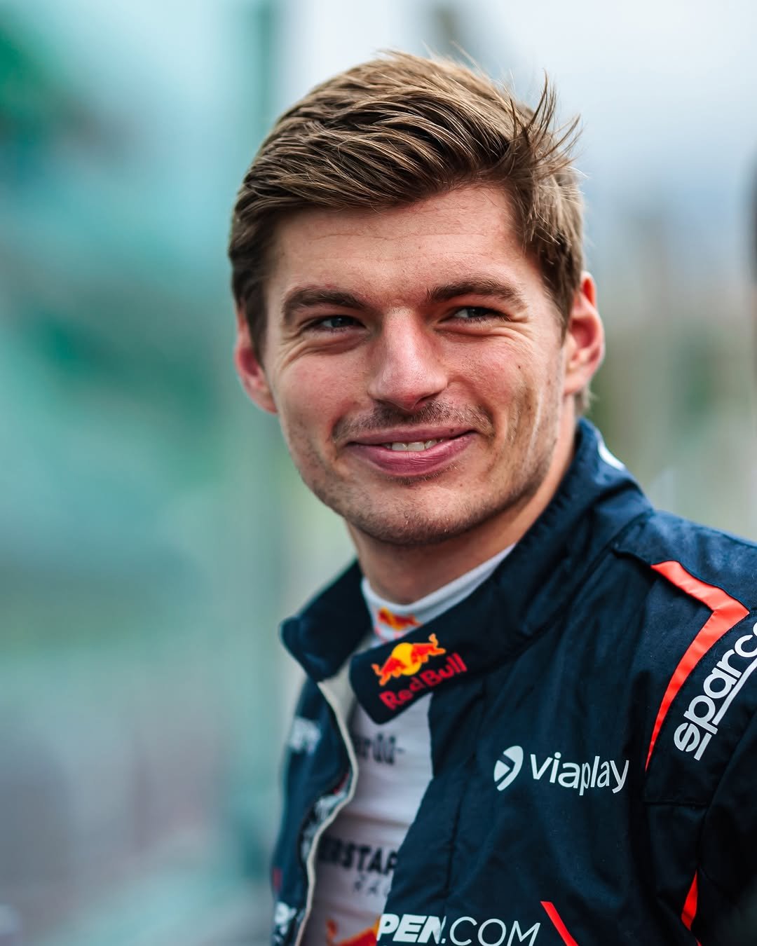 Photo by Max Verstappen on February 10, 2026. May be an image of racing vehicles, race car, helmet and text.