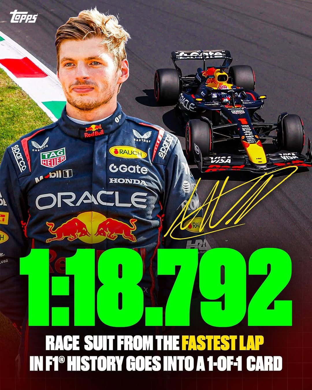 Photo by Topps on December 11, 2025. May be an image of racing vehicles, card and race car.