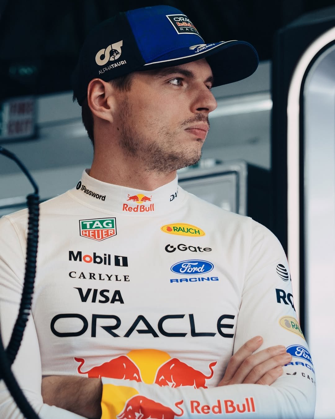 Photo by Max Verstappen on March 08, 2026. May be an image of racing vehicles, race car, helmet and text.