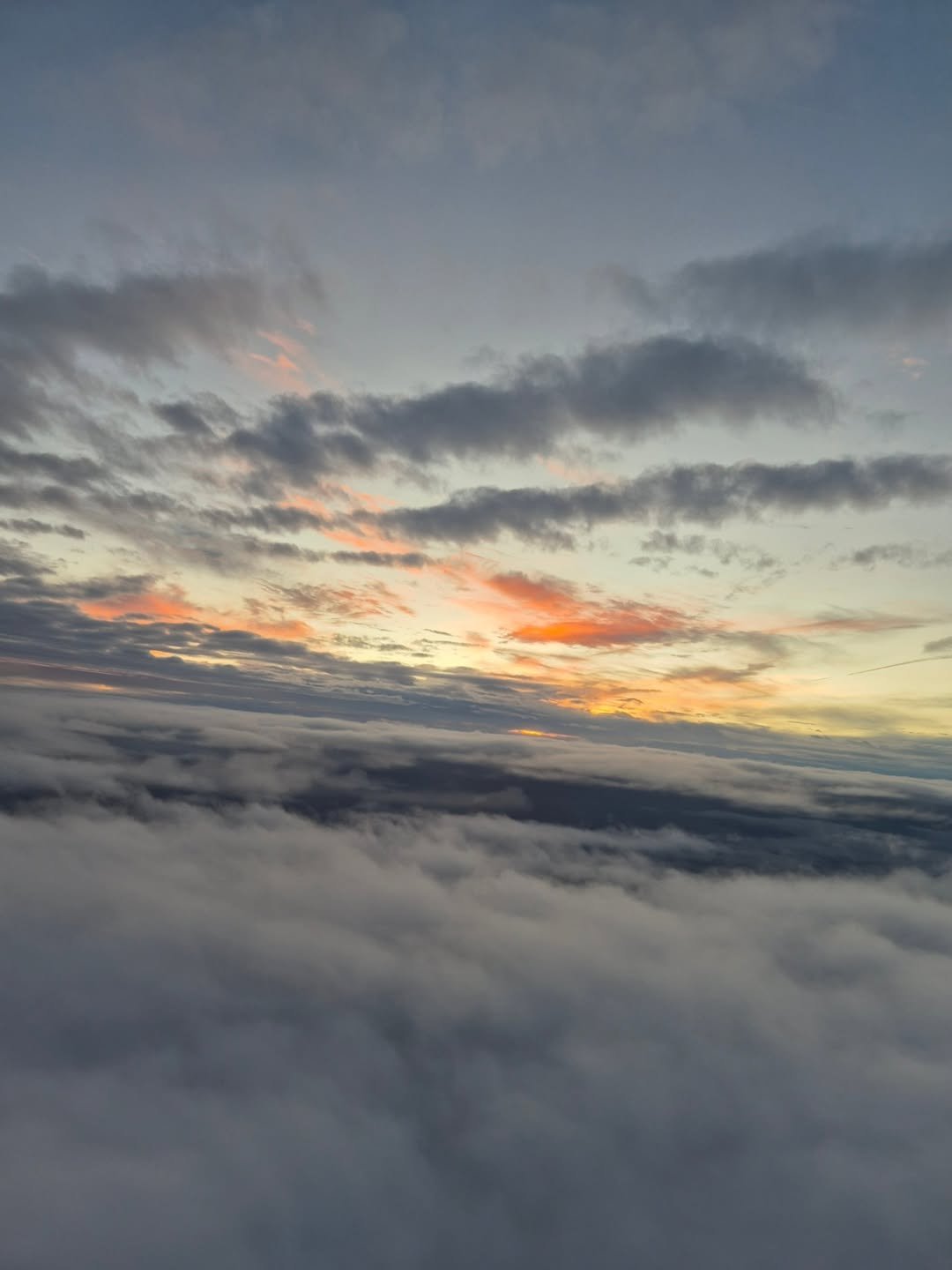 Photo by 성식영 on October 16, 2025. May be an image of airplane, cloud, fog, twilight, horizon and text.