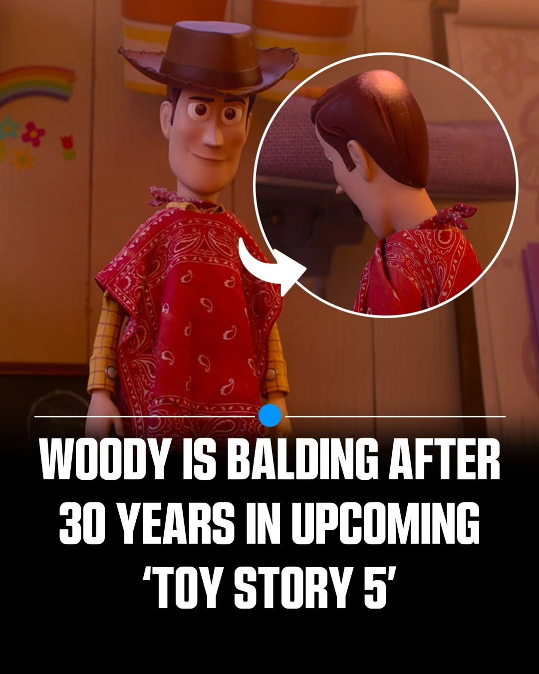 Photo by MTSBWY / Science, History, Entertainment & News on February 26, 2026. May be a cartoon of lego and text that says '100 WOODY IS BALDING AFTER 30 YEARS IN UPCOMING 'TOY STORY 5''.