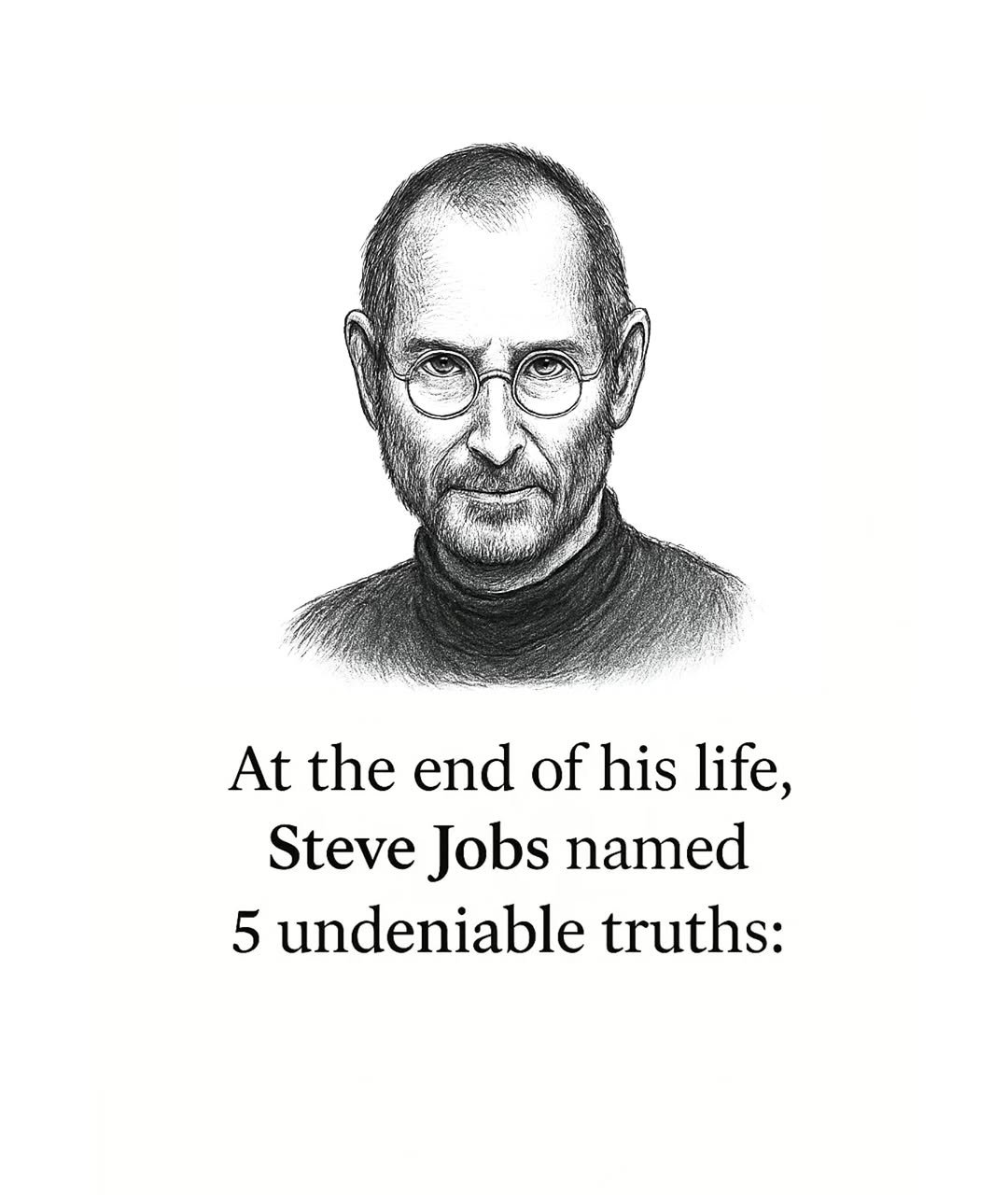 Photo by Psychology Posts | Mental Health on April 26, 2026. May be a graphic of apple, poster and text that says 'At Attheendofhislife life, the end of his Steve Jobs named 5 undeniable truths:'.