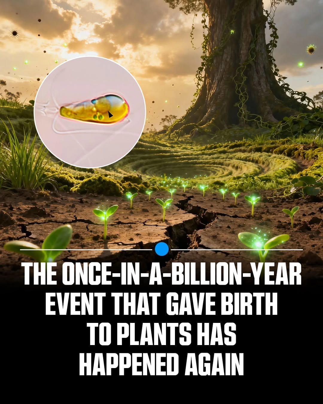 Photo by MTSBWY / Science, History, Entertainment & News on November 30, 2025. May be an image of seedlings, seedling and text that says 'THE ONCE- NCE-IN-A-BILLION-YEAR EVENT THAT GAVE BIRTH TO PLANTS HAS HAPPENED AGAIN'.