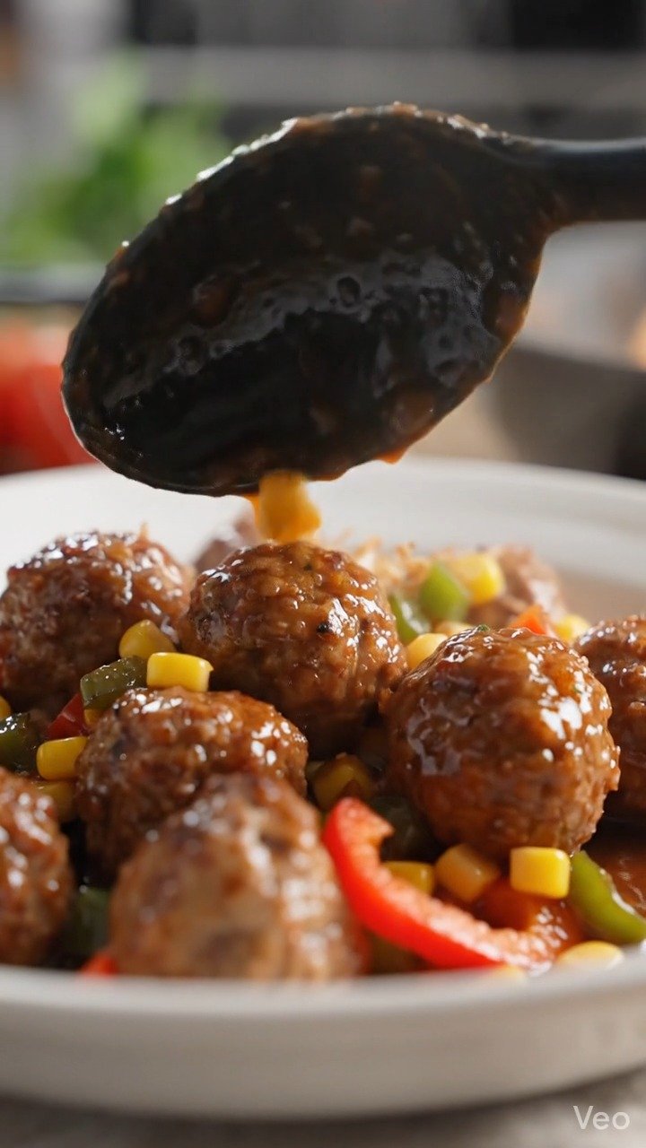 mediterranean_recipes__ 게시물 이미지: Sweet Savory Meatball Stir-Fry...