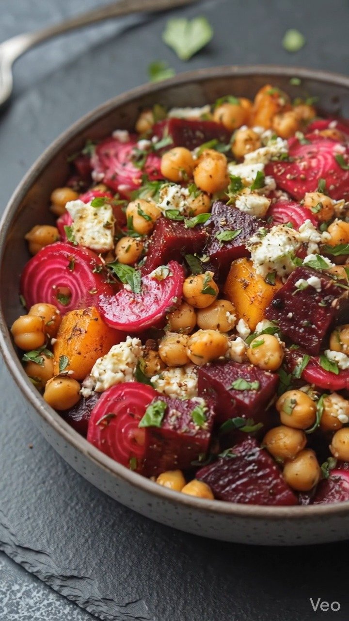 mediterranean_recipes__ 게시물 이미지: Chickpea & Beetroot Salad with Feta 
A...