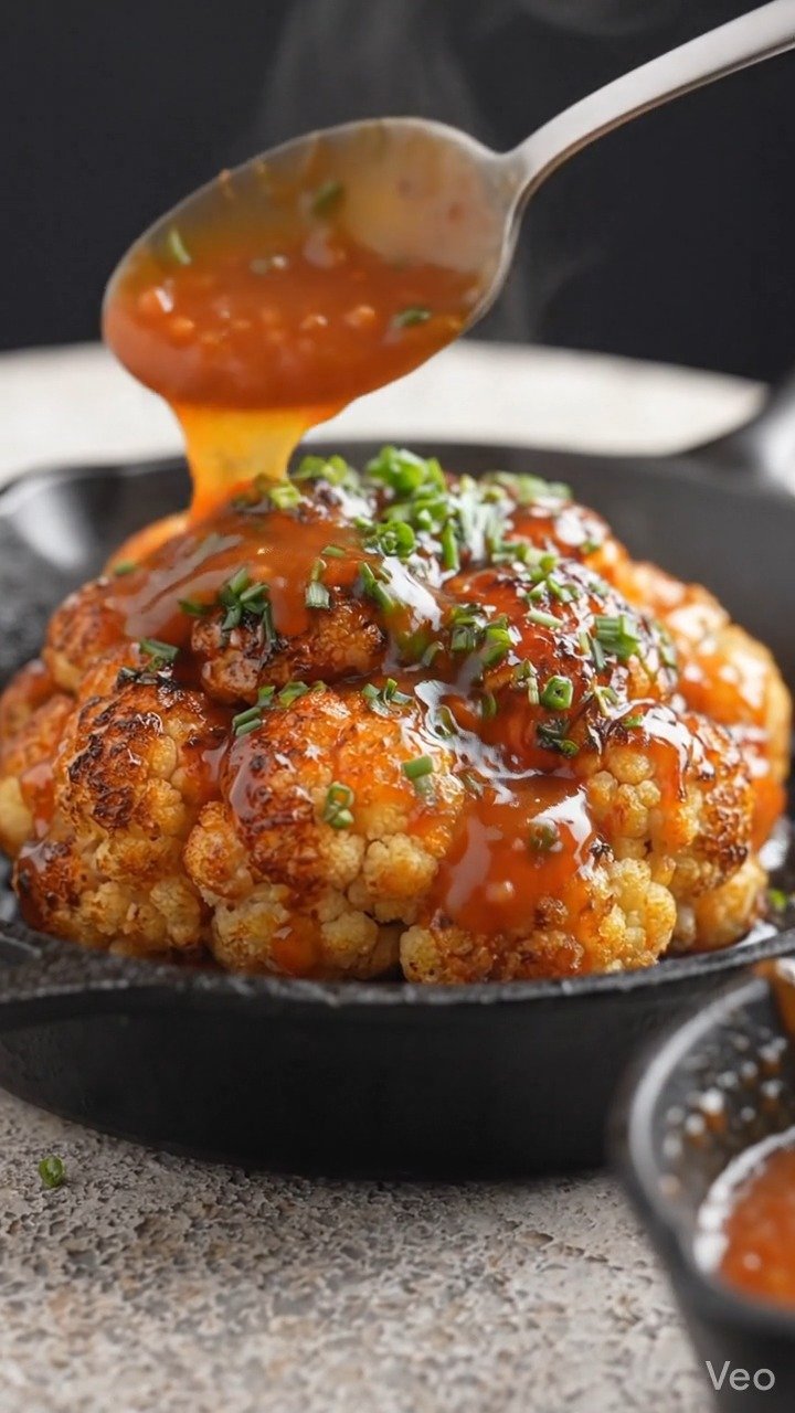 mediterranean_recipes__ 게시물 이미지: Whole Roasted Cauliflower with Spicy Sriracha...