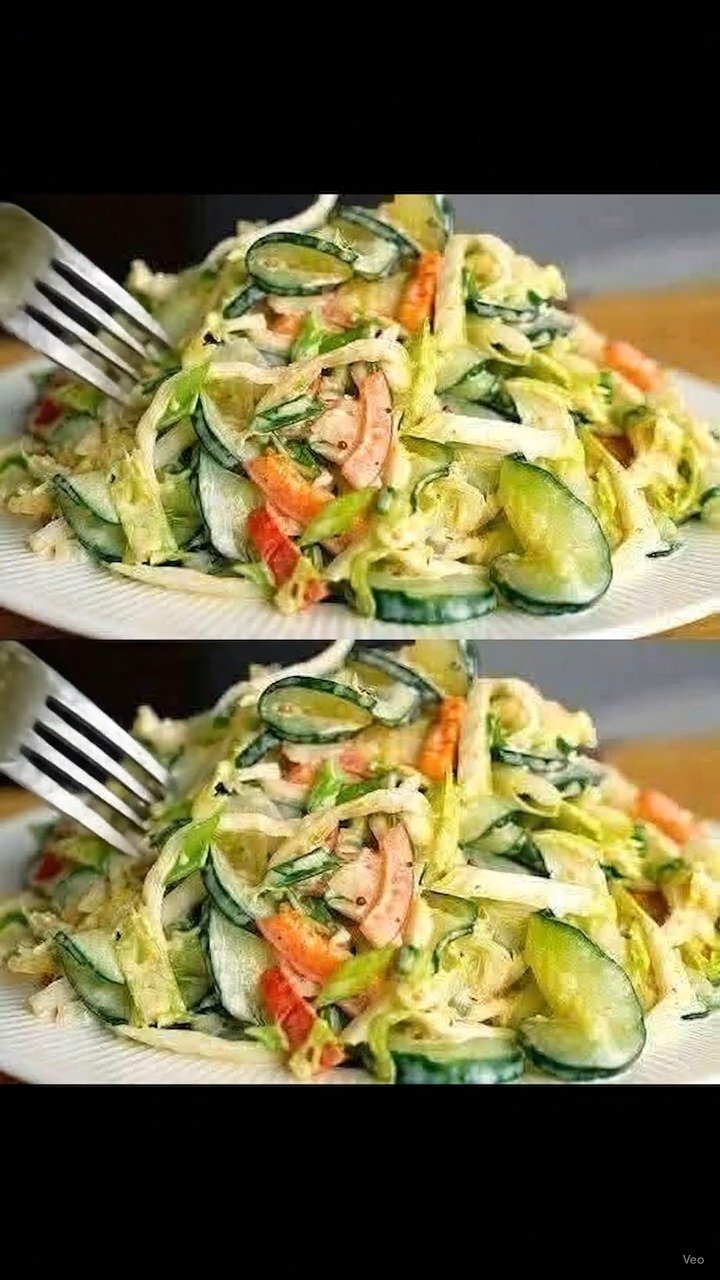 mediterranean_recipes__ 게시물 이미지: Crunchy Cabbage & Cucumber Salad...
