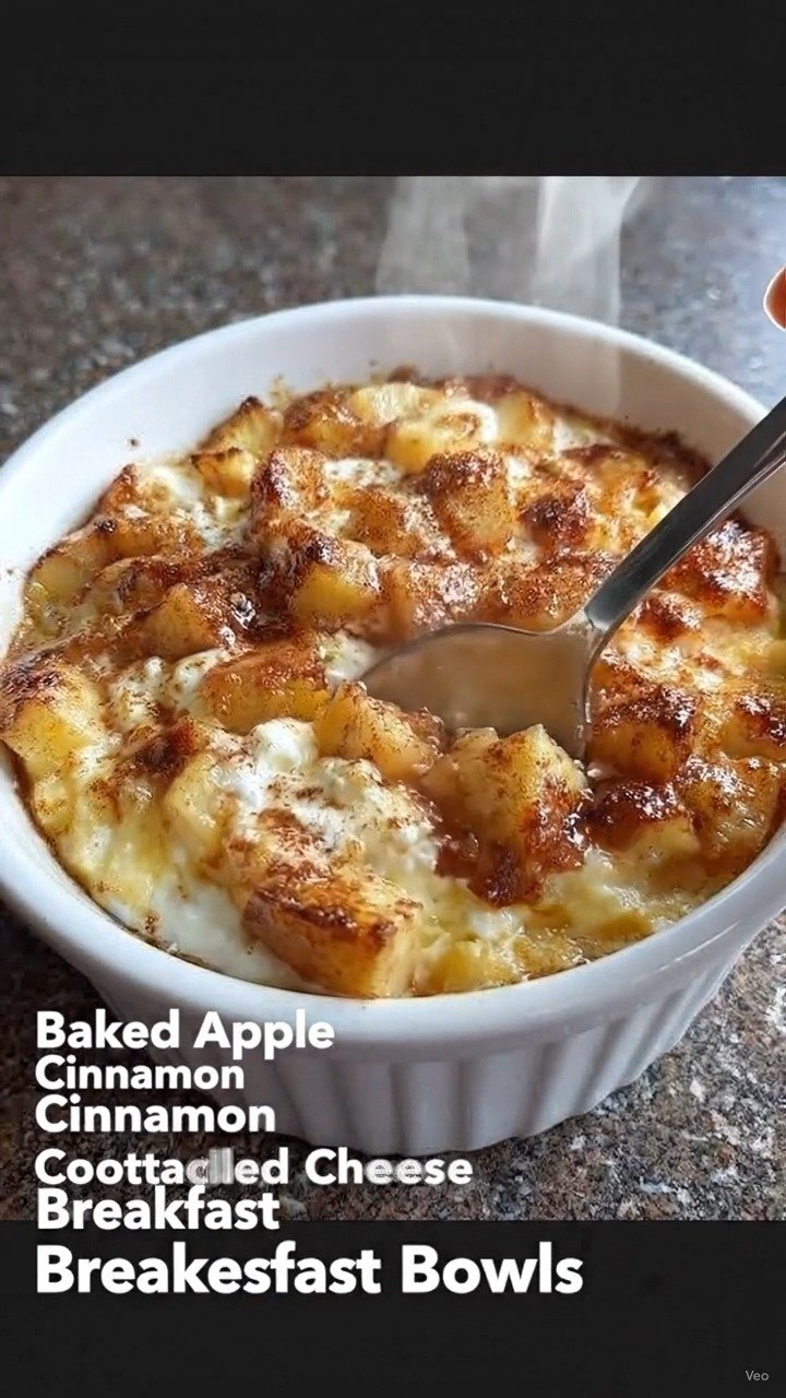 mediterranean_recipes__ 게시물 이미지: Baked Apple Cinnamon Cottage Cheese Breakfast...