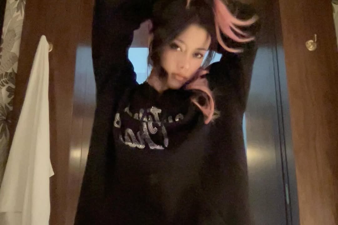 Photo by MEGAN MEI-YOK SKIENDIEL on December 04, 2025. May be a selfie of one or more people, hair, sweatshirt, top and text.