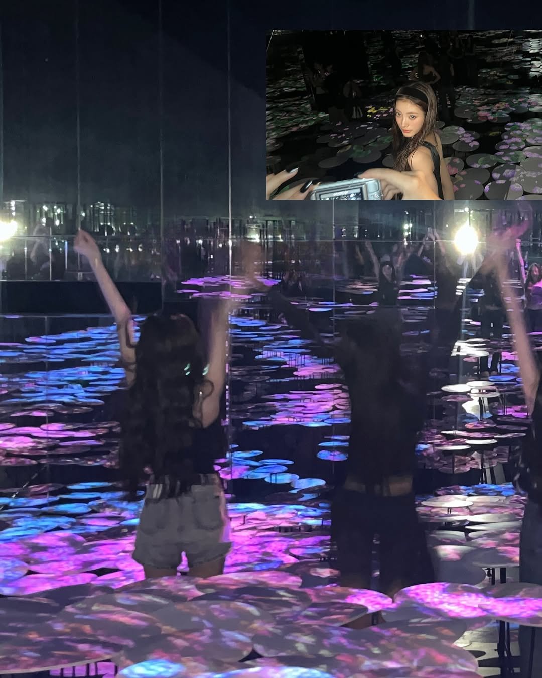 Photo by MEOVV on September 23, 2025. May be an image of 2 people, people dancing, fountain and text.