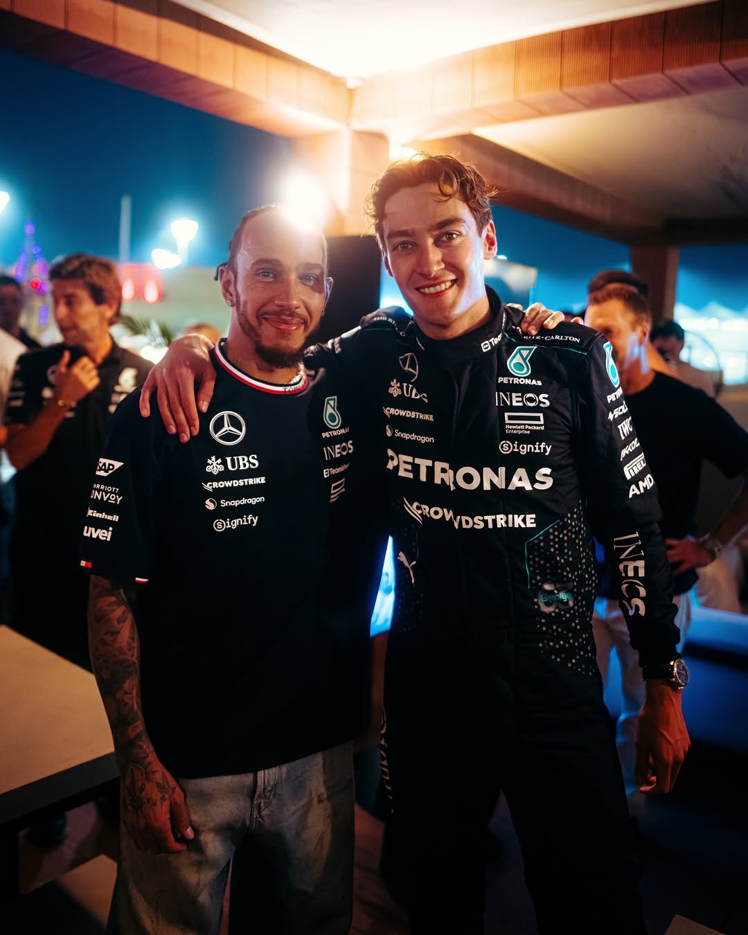 mercedesamgf1 게시물 이미지: Just George and his Mercedes team-mates 🙏