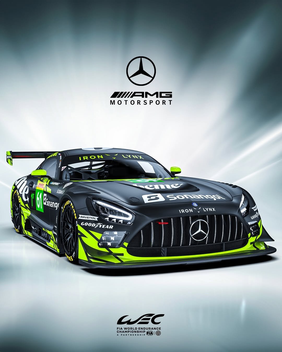 Photo shared by FIA World Endurance Championship on February 23, 2026 tagging @mercedesamg, @iron.lynx, and @mercedesamgmotorsport. May be an image of racing vehicles, race car and text that says 'II/AMG MOTORSPORT IRON LYNX LRE 梅 eme Sonangoi 9 IRON LYNX RAVENLL GOODTYEAR YEAR CFC EANCE FIA 이수성 FIA AWORLDENDURANCE'.