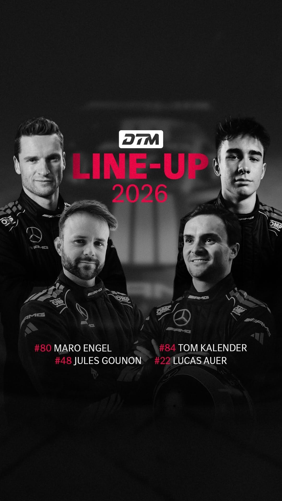 mercedesamgmotorsport 게시물 이미지: Our 2️⃣0️⃣2️⃣6️⃣ #DTM squad is in.

Four...