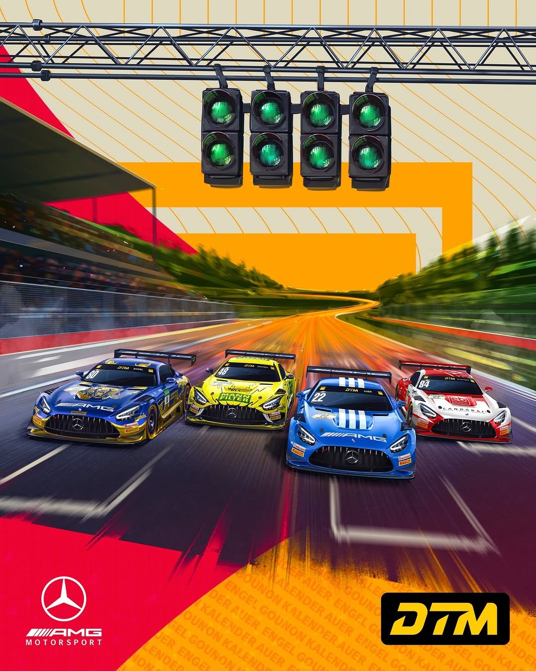 Photo shared by Mercedes-AMG Motorsport on April 23, 2026 tagging @jules_gounon, @maroengel, @dtm.official, @winwardeurope, @luggiauer, @mannfilter_official, @ravenol.de, @landgraf_group, @febi.bilstein, @tomkalender_, @adidasmotorsport, and @ravenolracingteam. May be an image of ‎racing vehicles, race car and ‎text that says '‎6888 හෙගகു் لیباله 門0ク年1 e コ AMP 1.23 +หร MSARO IMC ส IIIIAMG MOTORSPORT LENDE ENDER ER KALENDERAUER DER AUER ENGEL GOUNONKALEND ER GEL OUNON WALENDERAUE KALENDER OUNONKALENDERAUEI ENGE ELGOUNON OUNONKALEND AUER GOUNONKALEN ENGEL GOUNON KALENDER ENDER AUER AUER ENGELG DTM ENGEL ON‎'‎‎.