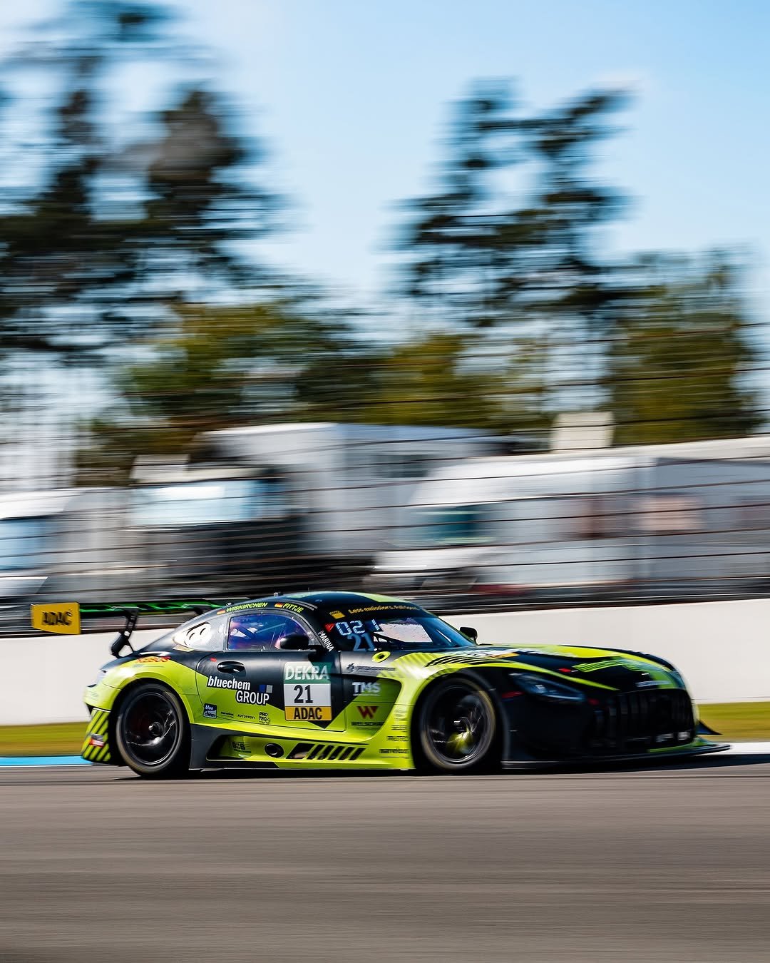 Photo shared by Mercedes-AMG Motorsport on October 03, 2025 tagging @hockenheimring, @schnitzelalm_racing, and @adac_motorsport. May be an image of racing vehicles, race car and text.