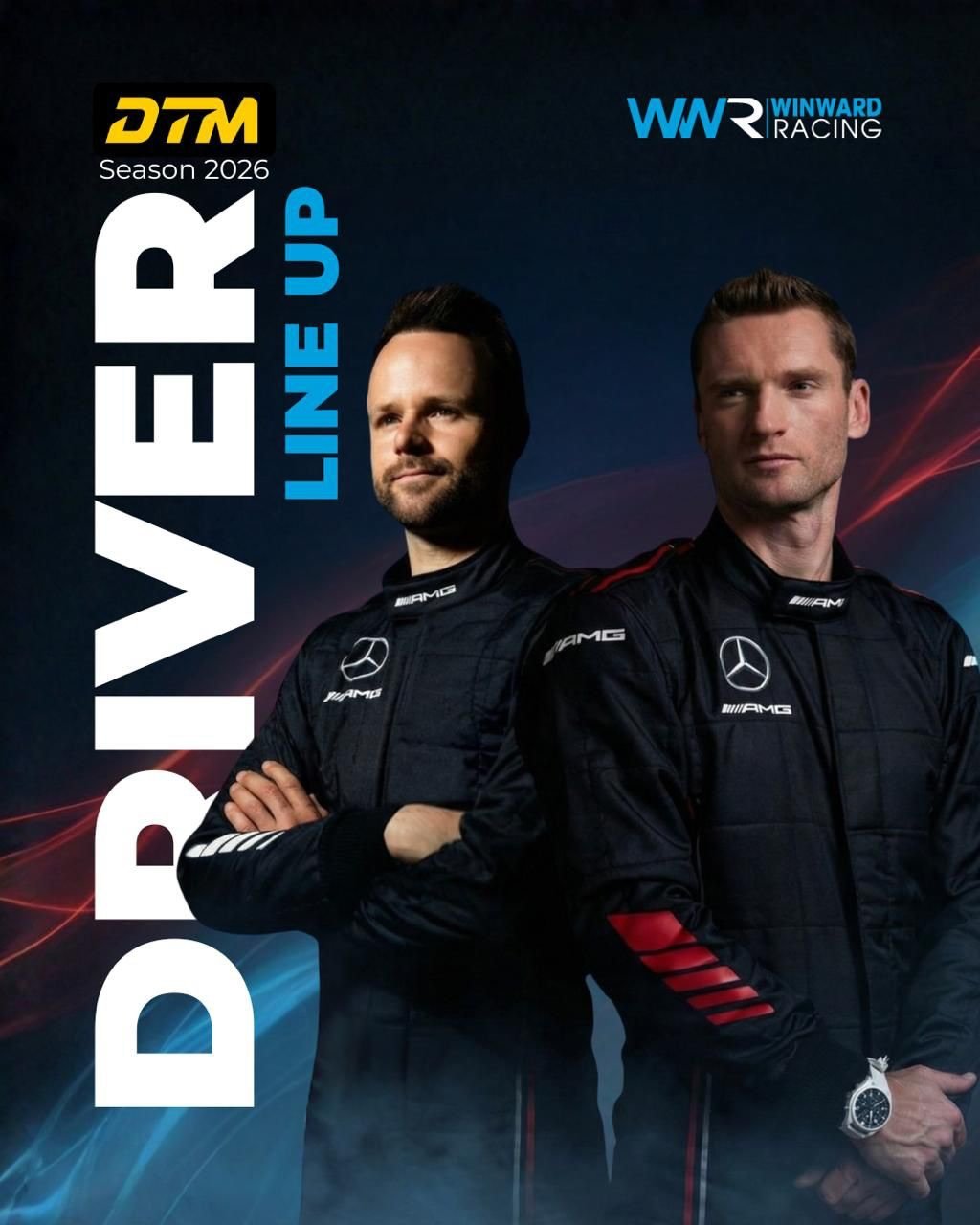 Photo shared by WINWARD Racing on February 24, 2026 tagging @jules_gounon, @maroengel, @mannfilter_official, @ravenol.de, and @mercedesamgmotorsport. May be an image of ‎racing vehicles, poster and ‎text that says '‎WNR WNRRACIAR WINWARD RACING ב Season 2026 ዘክ w Z רומ D 今 עיו: ٥ 2 HAME G SA RAME AMG MAMG 1G RA‎'‎‎.