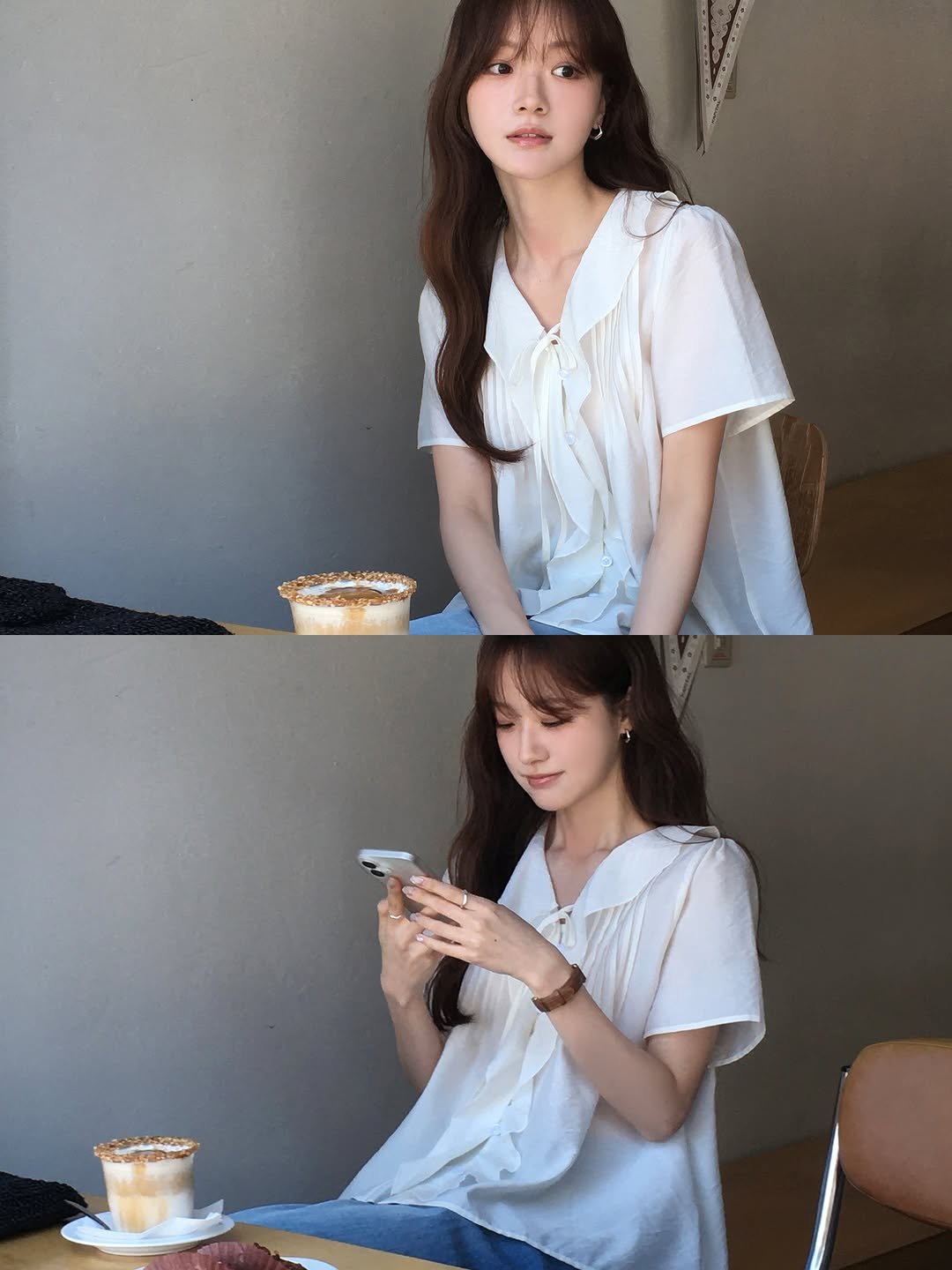merryaround.co.kr 게시물 이미지: 예쁜것만 잔뜩 올라간 이번 업데이트🤍

[l.m.w] 유이 프릴 반팔 블라우스...