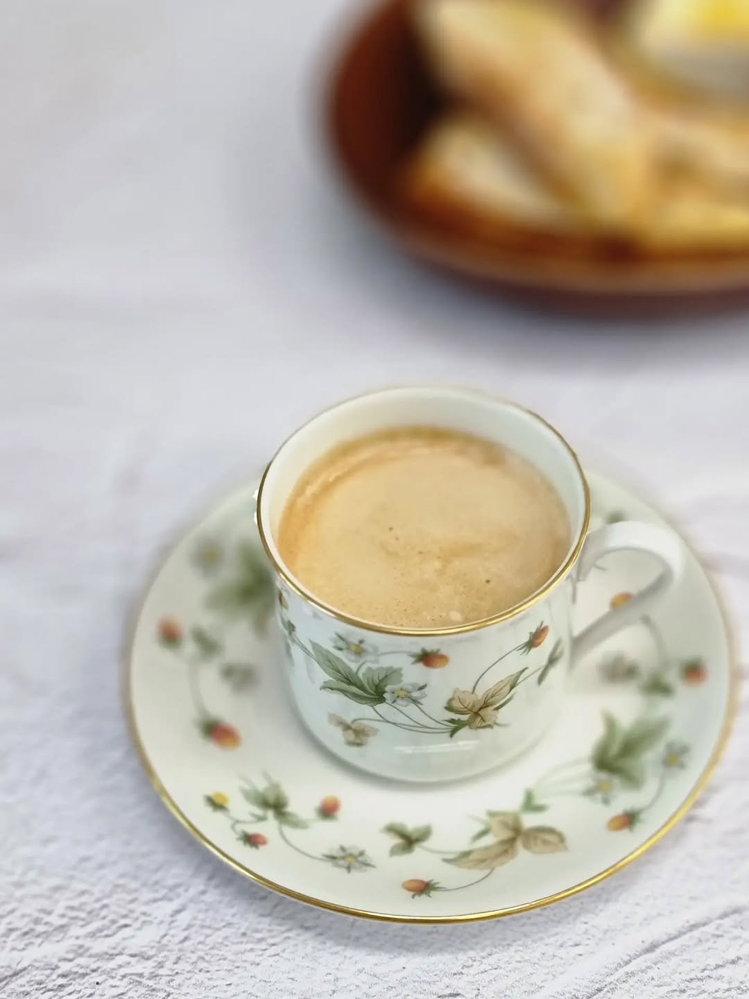 Photo by merry J on April 23, 2026. May be an image of coffee cup, cappuccino, saucer, chinaware, cup, teacup and text.