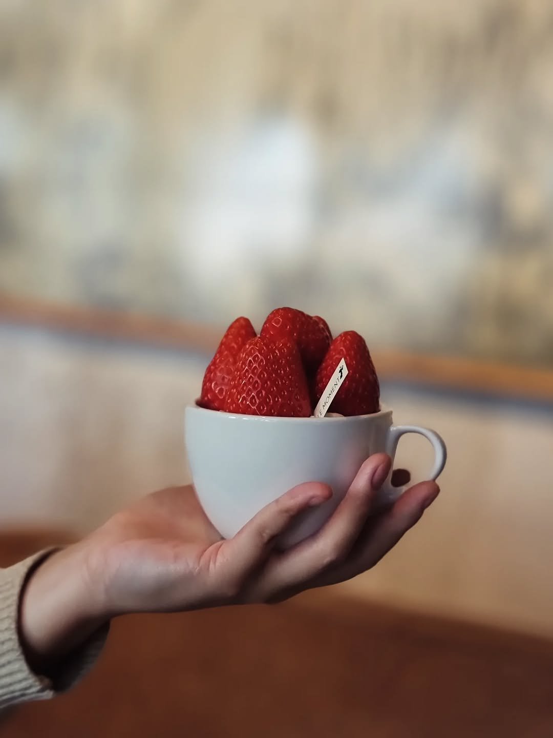 Photo by merry J on February 08, 2026. May be an image of dessert, coffee cup, tea, strawberry, teacup, cup and text.