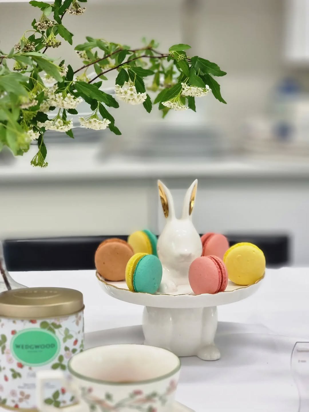 Photo by merry J on April 26, 2026. May be an image of dessert, kitchenware, Easter egg, teacup, tea and text.