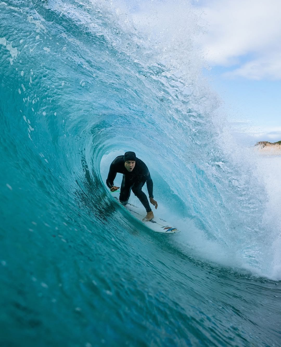 Photo by Rip Curl on January 05, 2026. May be an image of surfboard, wetsuit, ocean, water and text.