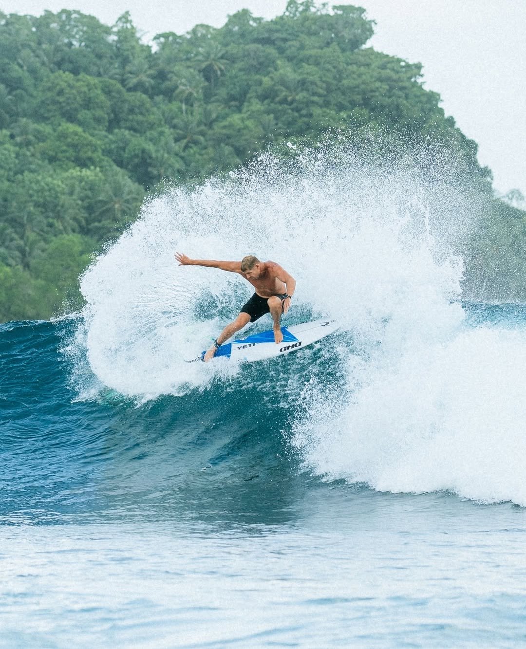 Photo shared by Rip Curl on December 23, 2025 tagging @mfanno. May be an image of surfboard, wetsuit, ocean and text.