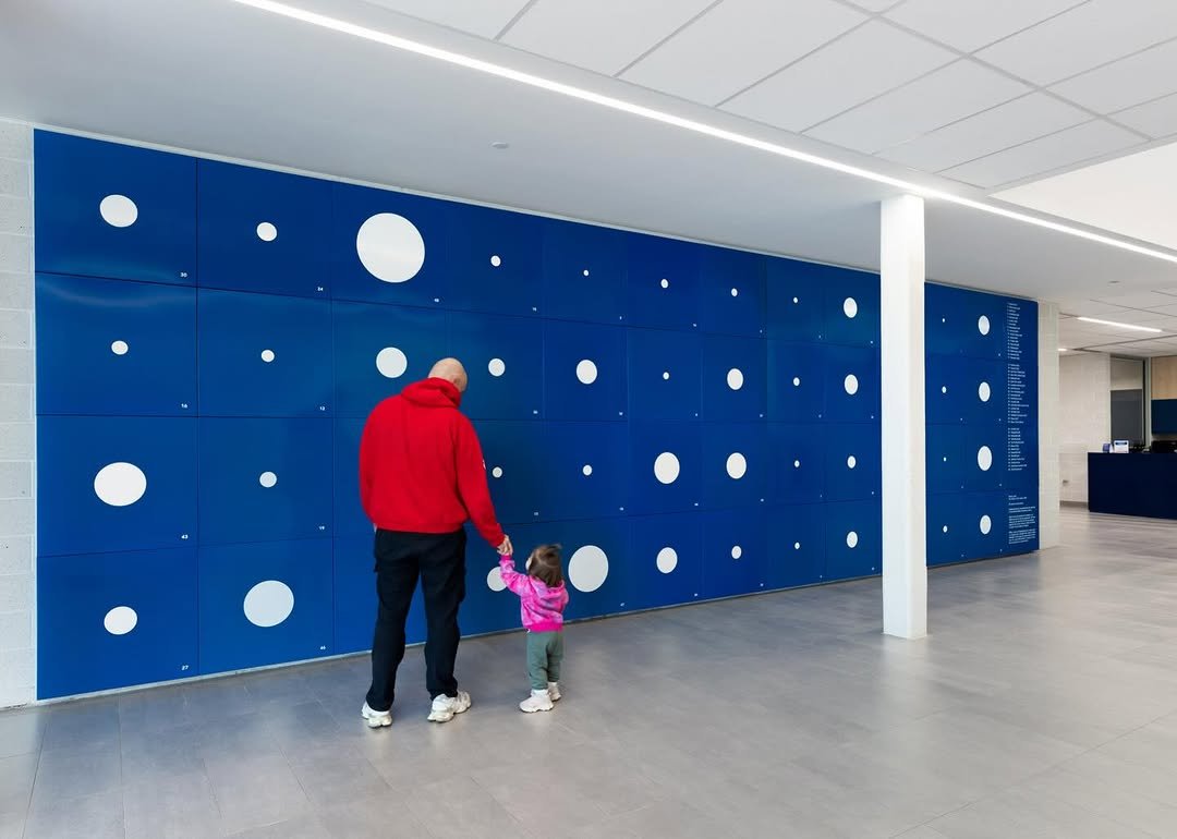 Photo by Micah Lexier on April 22, 2026. May be an image of pegboard, office, hallway and text.