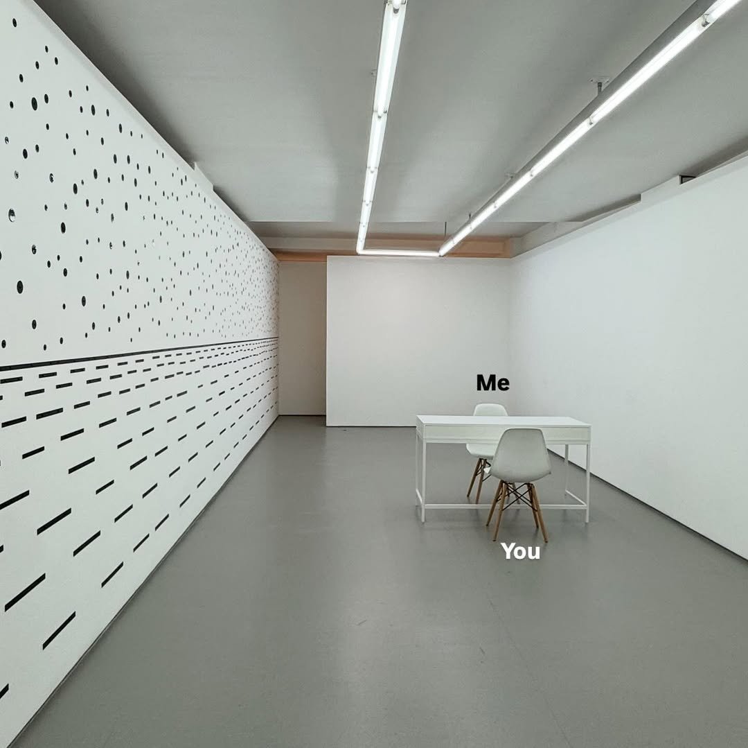 Photo by Micah Lexier on November 08, 2025. May be an image of pegboard, hallway and text.