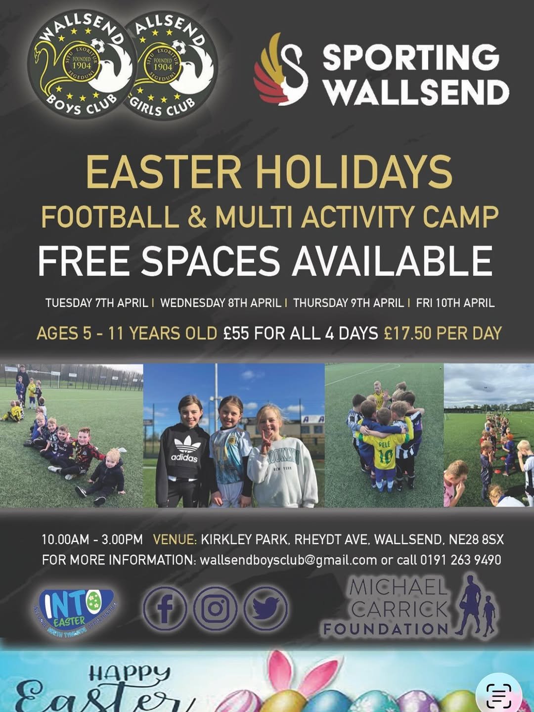 michaelcarrickfoundation 게시물 이미지: ⚽️🏓EASTER CAMPS AT WALLSEND BOYS CLUB🏓⚽️
We...