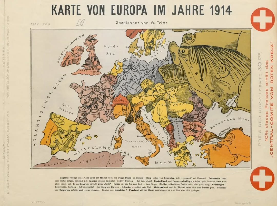 Photo by 문학전문출판사 미행 on October 03, 2025. May be an image of ‎map, poster and ‎text that says '‎1914 750. KARTE VON EUROPA IM JAHRE 1914 [O Gezeichnet von W. Trier Nord- Petersbung See GROSS WERNER OCEAN R E Biscaya Golf Odessa م PF. KREUZ: 30 sep ROTEN くが用 DOPPELKARTE erhälr Preises VOM DER စနတယ် dieses PREIS MARX EANST SLAMEVER วขาสะกวพยานๆ Soteoantnopel England verbirg sách mưng Flot Heimal Serbien Dogge Iriand Belgien Rackes. Konig Oskar m6oA Sclwedes s R:" Velk Ganbe ussland Frankreich leilen iengute deutacteeb tacheMebe HIG Pressen Pendisand‎'‎‎.