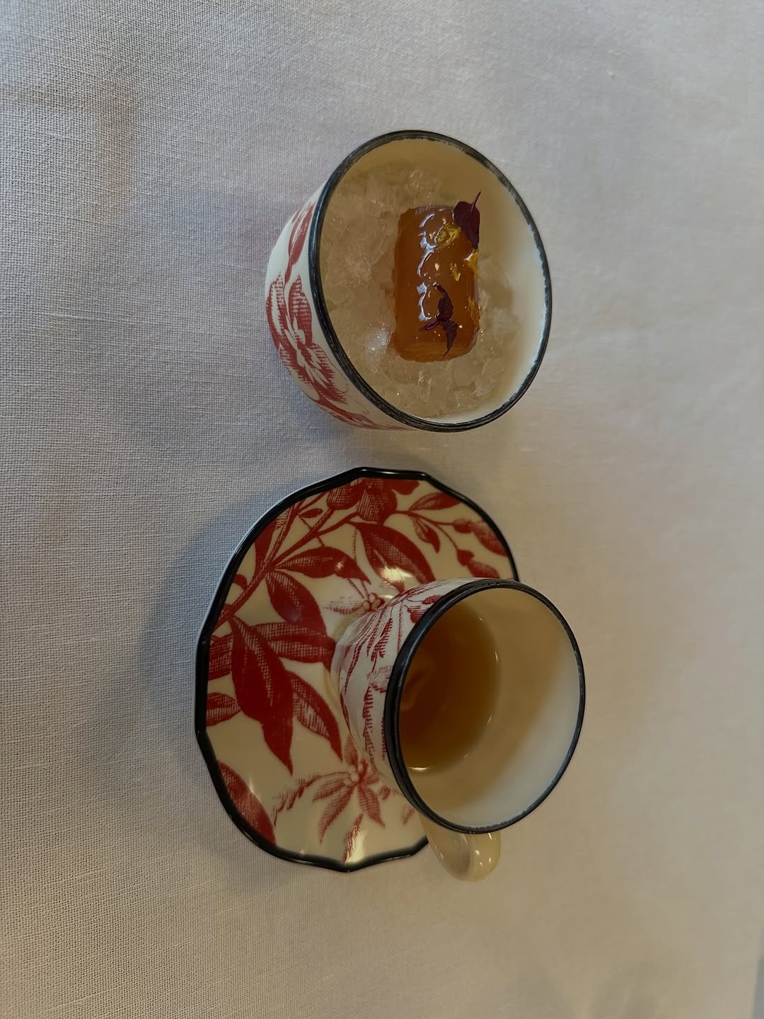 Photo shared by 김미희 on February 18, 2026 tagging @daaaakyung_, and @gucciosteria. May be an image of coffee cup, teacup, tea and text.