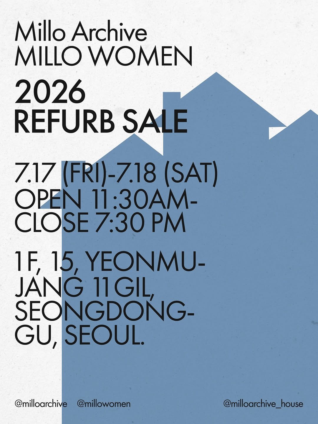 milloarchive 게시물 이미지: Millo Archive 2026 REFURB SALE NOTICE
안녕하세요,...