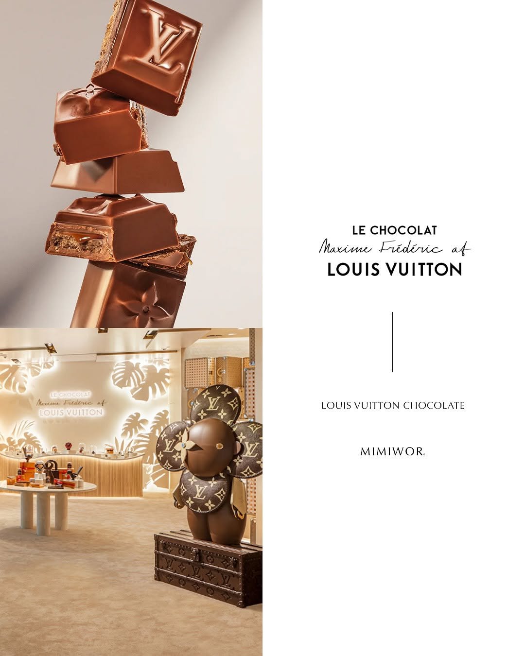 Photo by 김민희 on October 27, 2025. May be an image of chocolate bar and text that says 'LE CHOCOLAT Maxime Fridiric af LOUIS VUITTON AcccTR Fedene LOUISVUITTON LOUIS VUITTON LOUISVUITONCHOCOLATE CHOCOLATE MIMIWOR.'.