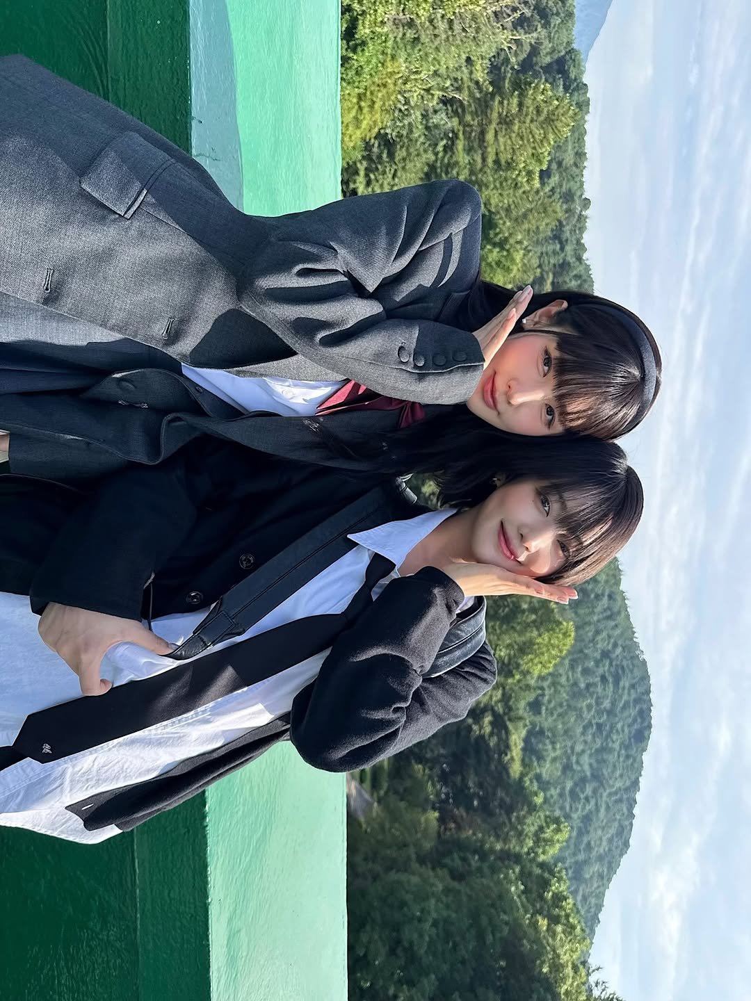 Photo shared by MINNIE on November 30, 2025 tagging @noodle.zip. May be an image of one or more people, dinner jacket, outdoors and text.